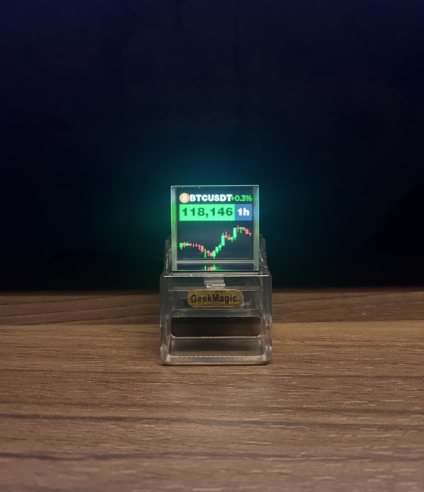 Hologram Smart Cube | Màn hình hiển thị tài sản số, thời tiết, đồng hồ, tiền số phong cách Hologram