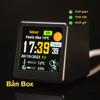 Smart Cube màn hình trang trí cho desktop - Màn hình thông minh hiển thị giờ, thời tiết, thông tin